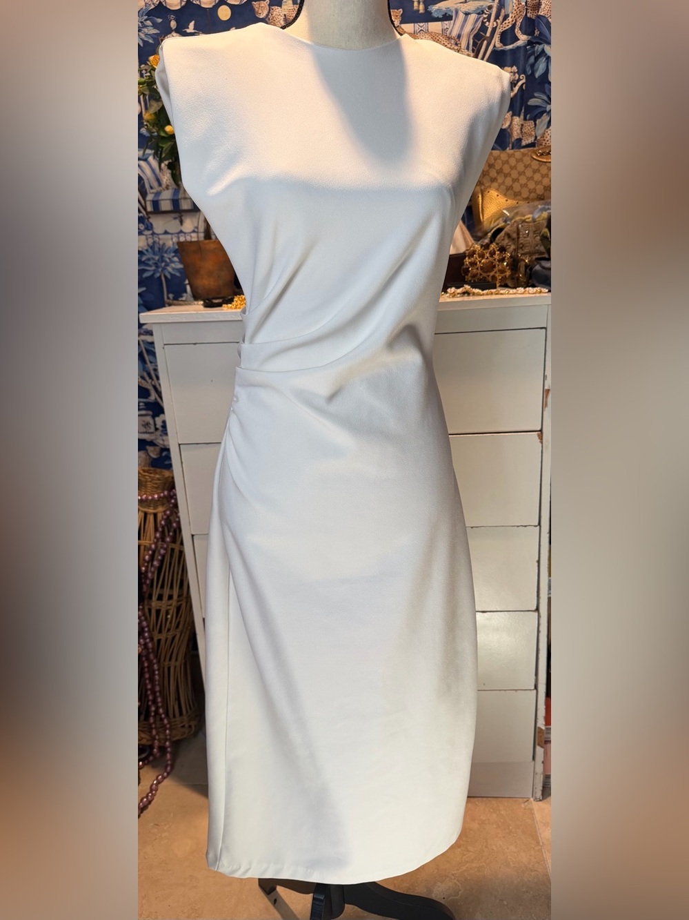 Zara white Midi dress Size M